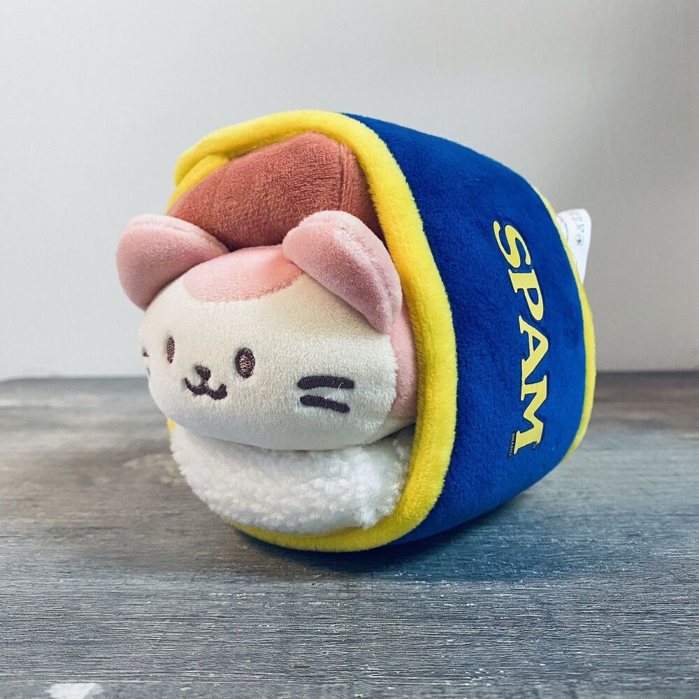 Anirollz x SPAM Musubi Blanket Plush Stuffed Animal Toy I Love Spam Kitty Cat